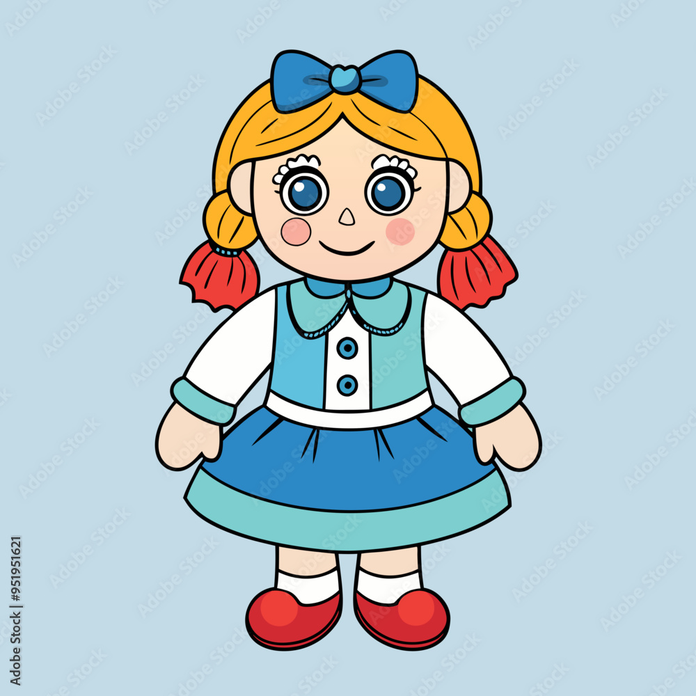 little girl doll vector illustration little girl doll vector illustration