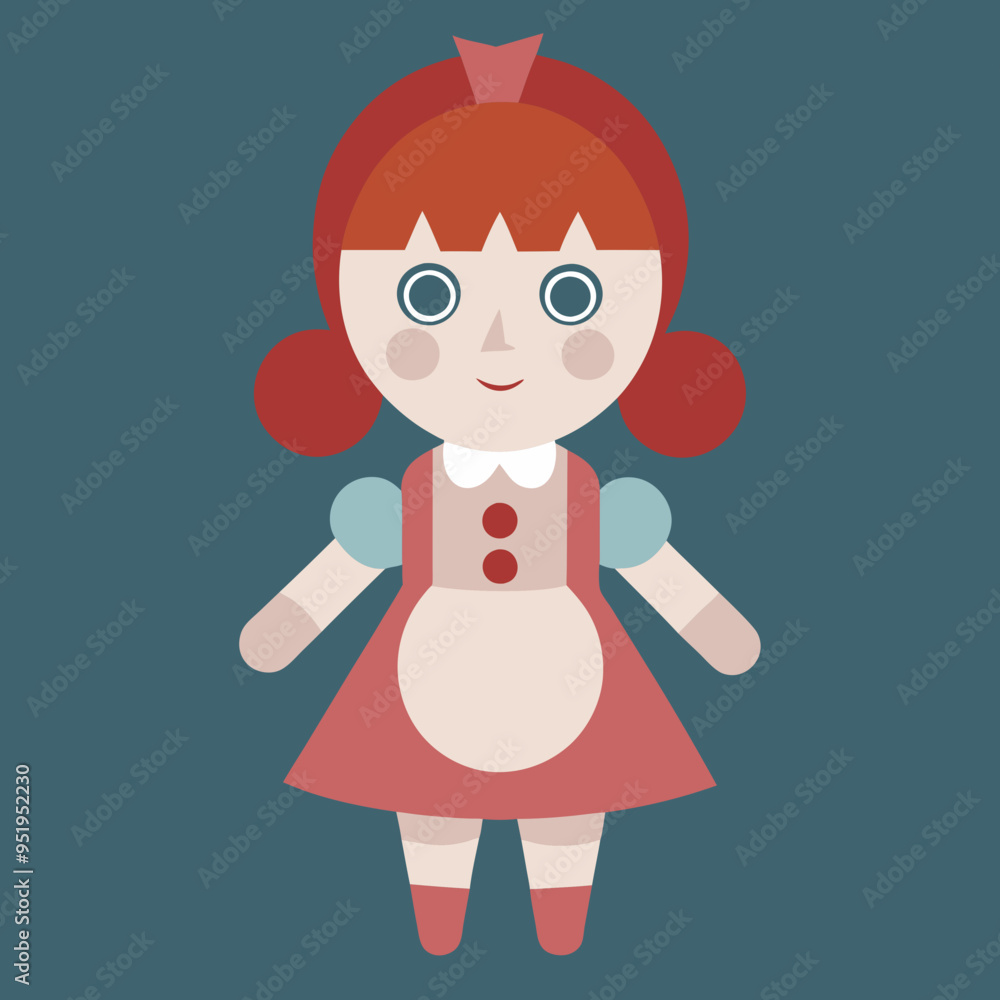 little girl doll vector illustration little girl doll vector illustration