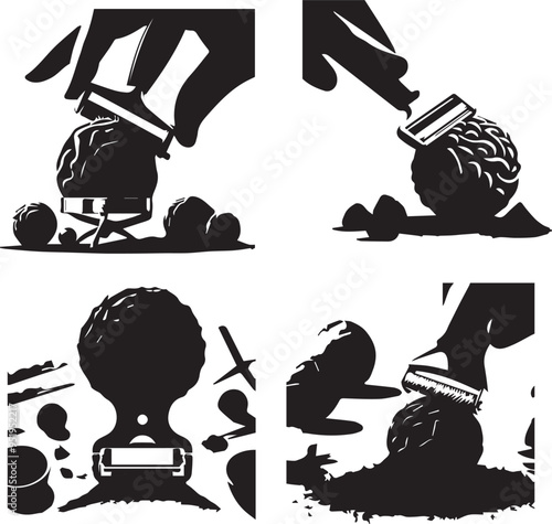 Truffle shaver silhouette, Truffle shaver icon, Truffle shaver vector, 
