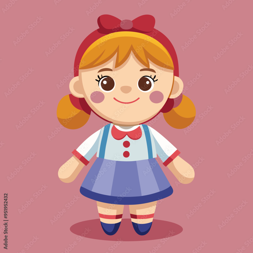 little girl doll vector illustration little girl doll vector illustration