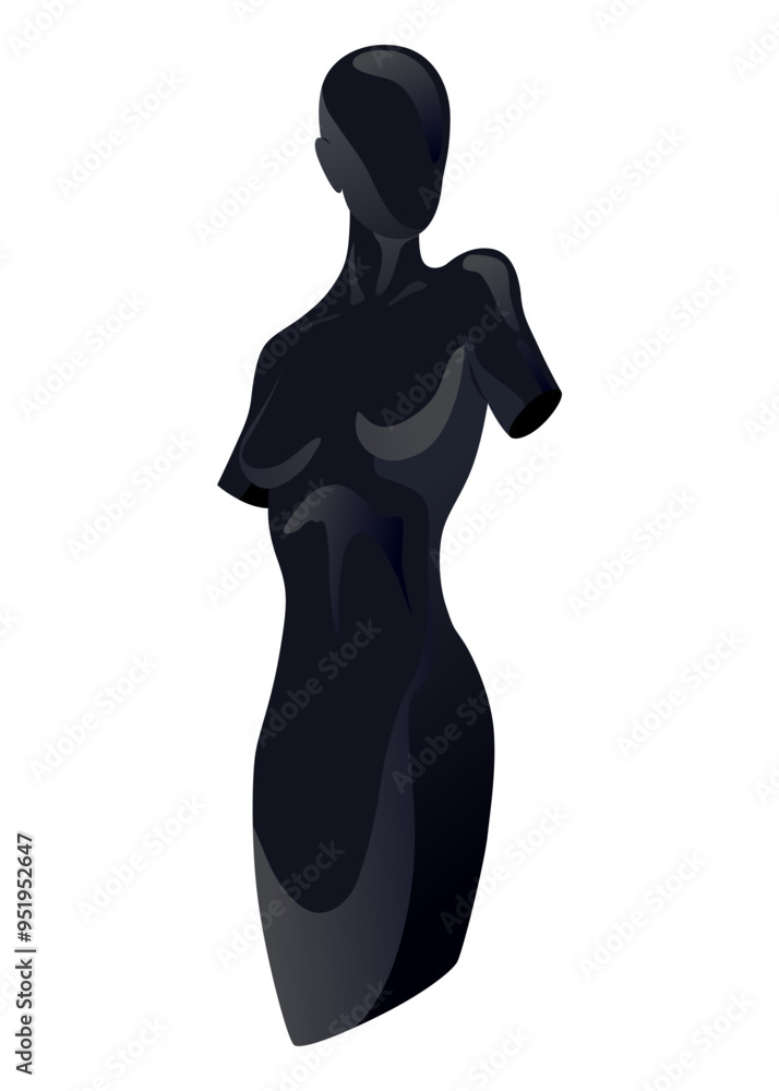 Mannequin silhouette of women. Flat female fashion character front view, girl. Human body clothing template. Vector Illustration Mannequin silhouette of women. Flat female fashion character front view, girl. Human body clothing template. Vector Illustration