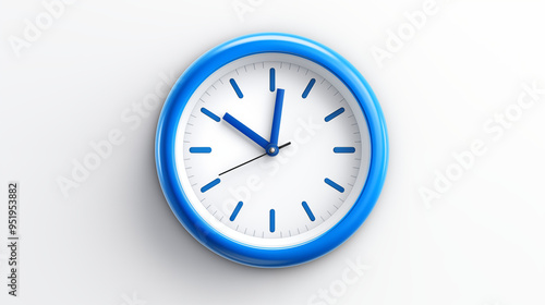 Clock icon, clock symbol with solid white background.