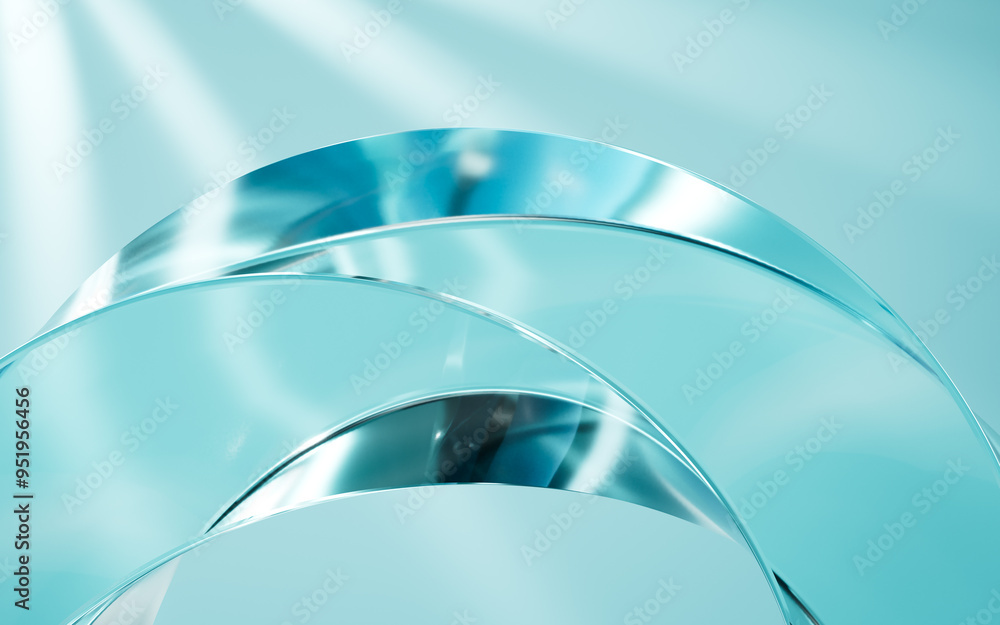 Abstract glass ring background, abstract curves, 3d rendering. Abstract glass ring background, abstract curves, 3d rendering.