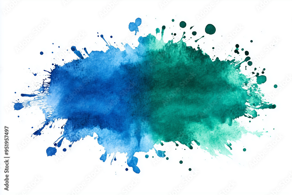 Fototapeta premium A blue and green wave with white background