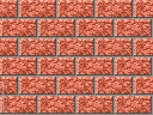 The seamless pixel background with brick.