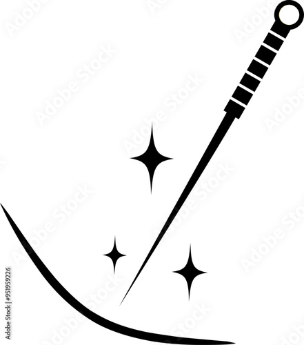 Acupuncture icon. Spa sign. Acupuncture needles symbol. flat style. ear acupuncture. facial slimming wellness knee acupuncture. Fit for wellness sign.