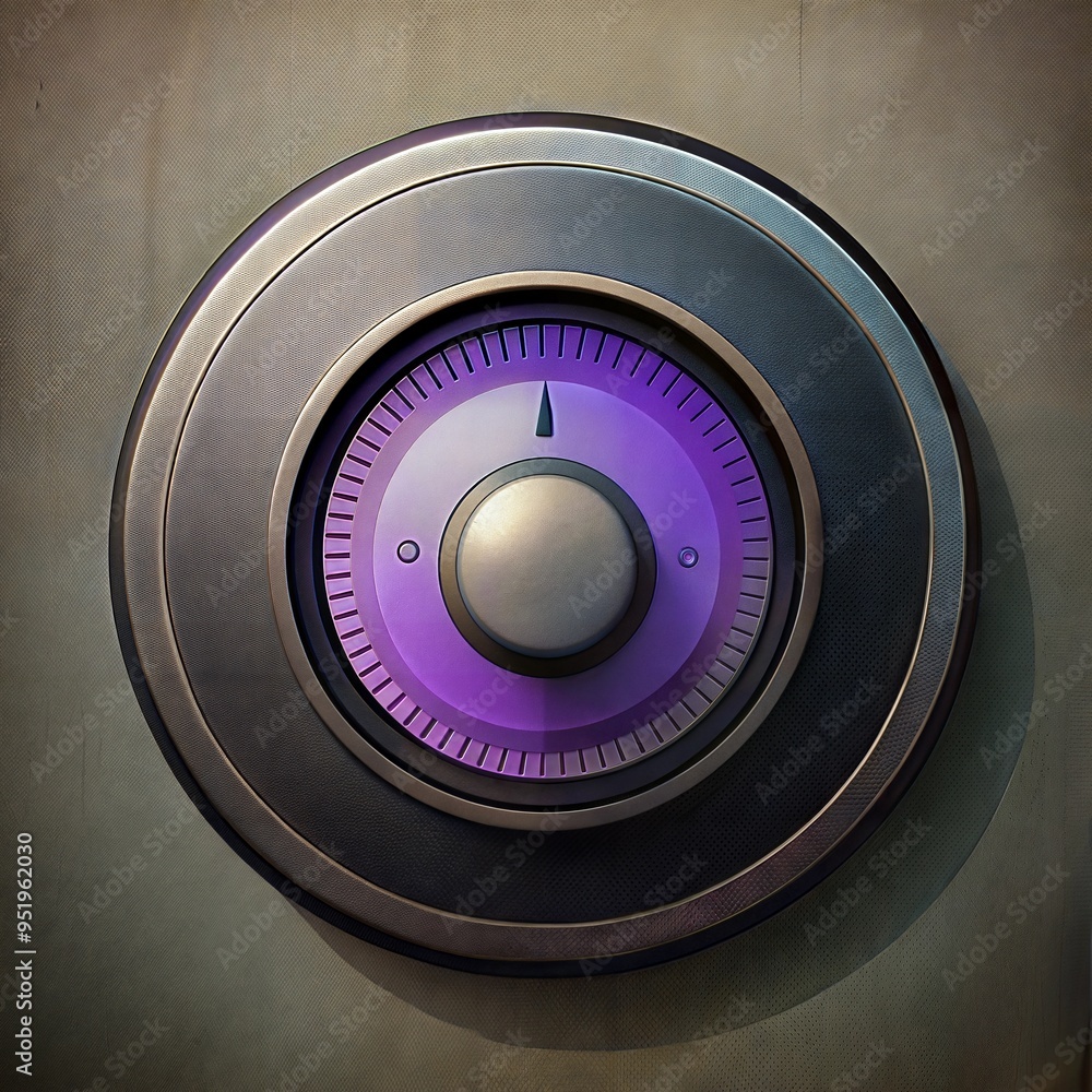Thermostat dial set to a low temperature, showing energy-saving mode, energy saving, green economy Thermostat dial set to a low temperature, showing energy-saving mode, energy saving, green economy