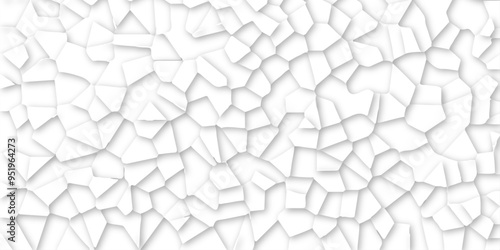 Abstract vector design 3d digital background white broken glass effect wall crack broken wall. Random lines decay grungy texture desolate distressed plates
