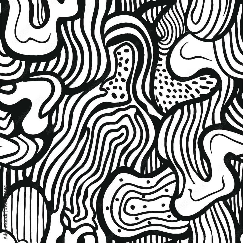 Seamless charcoal doodle scribble abstract line art pattern perfect for fabric textile wrapping paper wallpaper and packaging showcasing a unique monochrome artistic design element Seamless charcoal doodle scribble abstract line art pattern perfect for fabric textile wrapping paper wallpaper and packaging showcasing a unique monochrome artistic design element