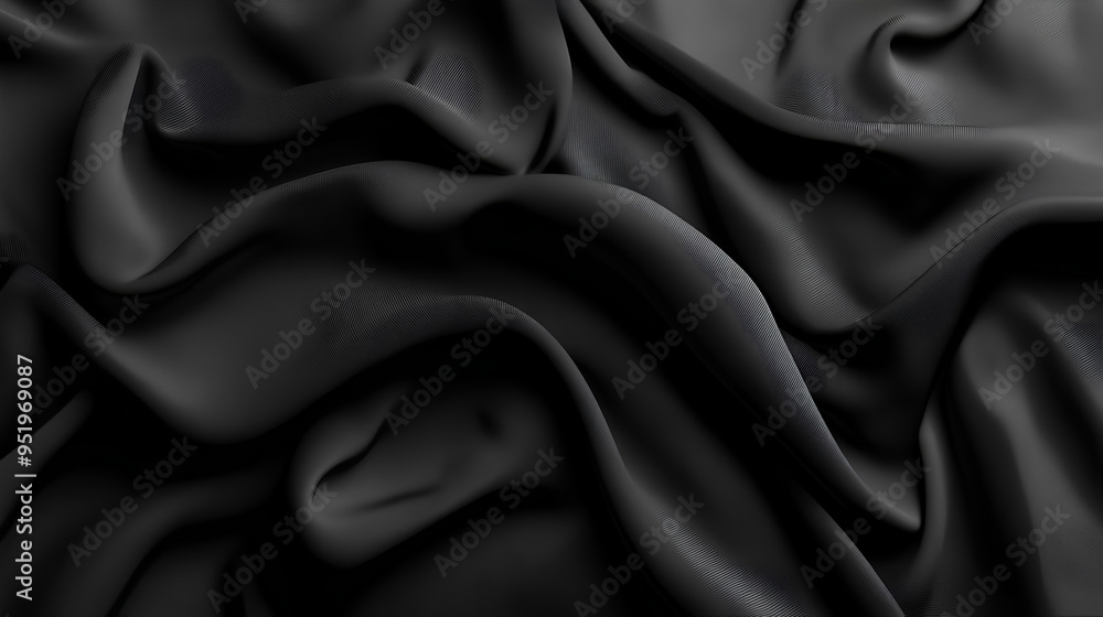 Fototapeta premium Abstract luxury black fabric cloth texture background