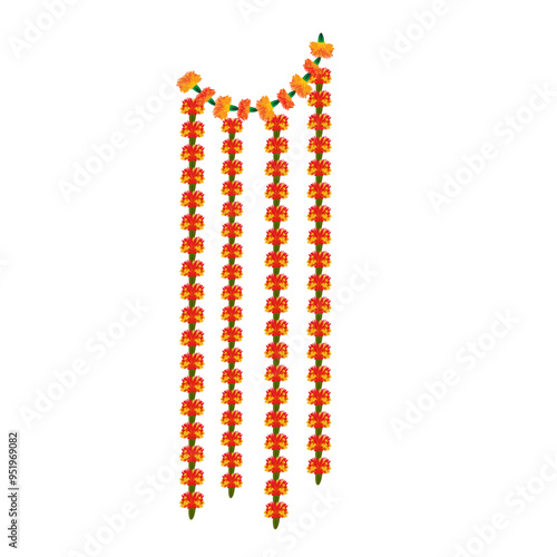 toran, garland, marigold toran, indian tradition, indian festival toran, indian festival garland hangings, ganpati, diwali navratri garland illustration.svg, garland hangings, flower hanging, toran