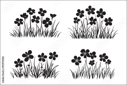 Minimalist Black & White Flower Illustrations photo