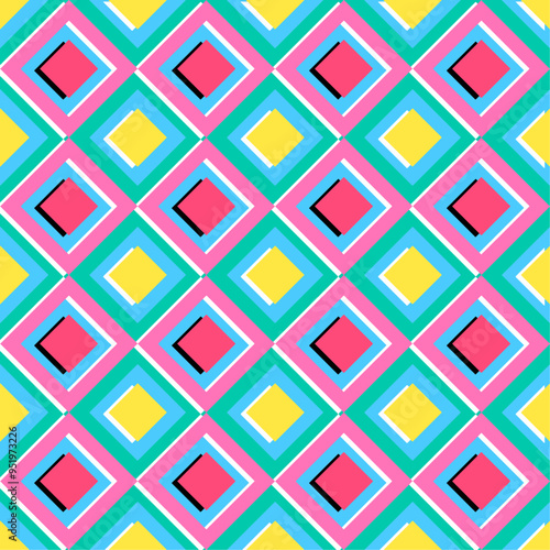 Vintage aestethic pattern with triangles in the style of the 70s and 60