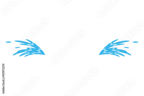 Cartoon tear drops icon. Sorrow cry streams, tear blob. Crying fluid, falling blue water drops. Isolated vector for sorrowful character weeping expression. Wet grief droplets
