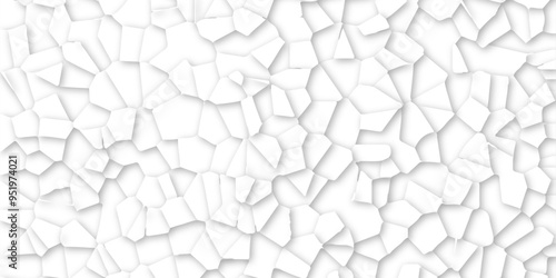 Abstract vector design 3d digital background white broken glass effect wall crack broken wall. Random lines decay grungy texture desolate distressed plates