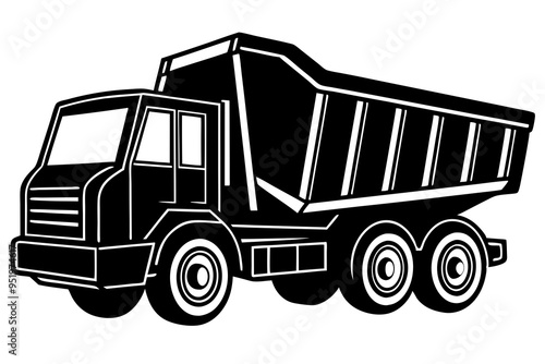 Dump Truck Silhouette Vector Illustration