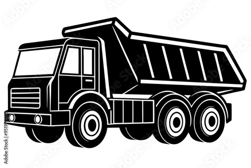 Dump Truck Silhouette Vector Illustration