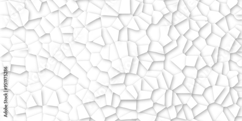 Abstract vector design 3d digital background white broken glass effect wall crack broken wall. Random lines decay grungy texture desolate distressed plates