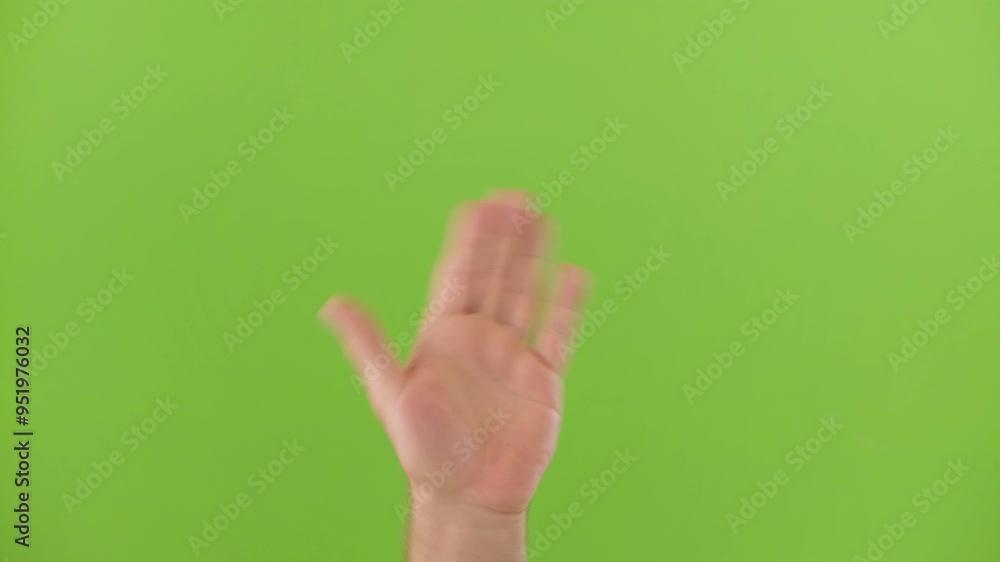 Waving Hand Emoji. Man Gesturing Hello, Hi, Bye. Male Hand Showing Sign ...