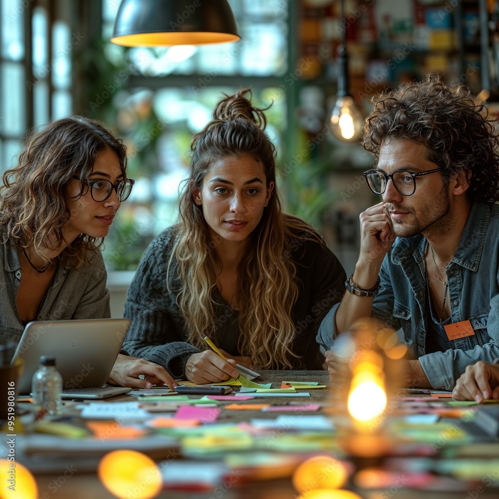 Fototapeta premium Team Collaboration Leading to Success in a Modern Office
