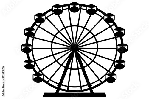 ferris wheel silhouette vector illustration