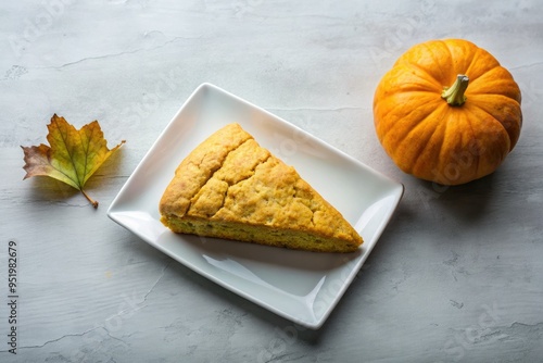 minimalist modern simplicity pumpkin scone composition monochromatic color palette clean lines geometric shapesNegative space photography