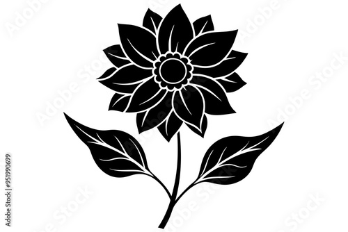 flower silhouette vector for template