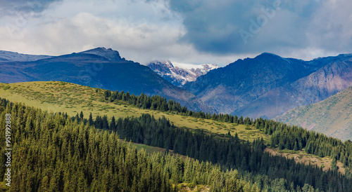 panorama of the mountains in the morning