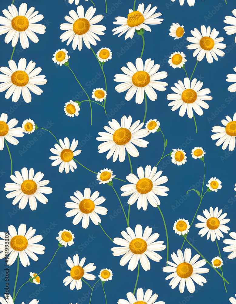 seamless pattern with camomiles seamless pattern with camomiles