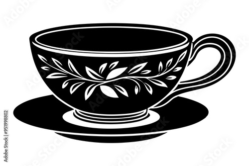 Hand Drawn Tea Cup silhouette vector illustration