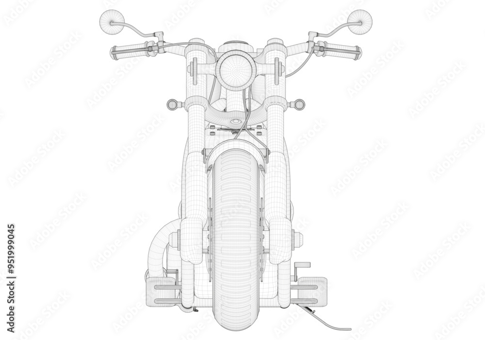 Black motorcycle on a white background. Unique design. Black motorcycle on a white background. Unique design.