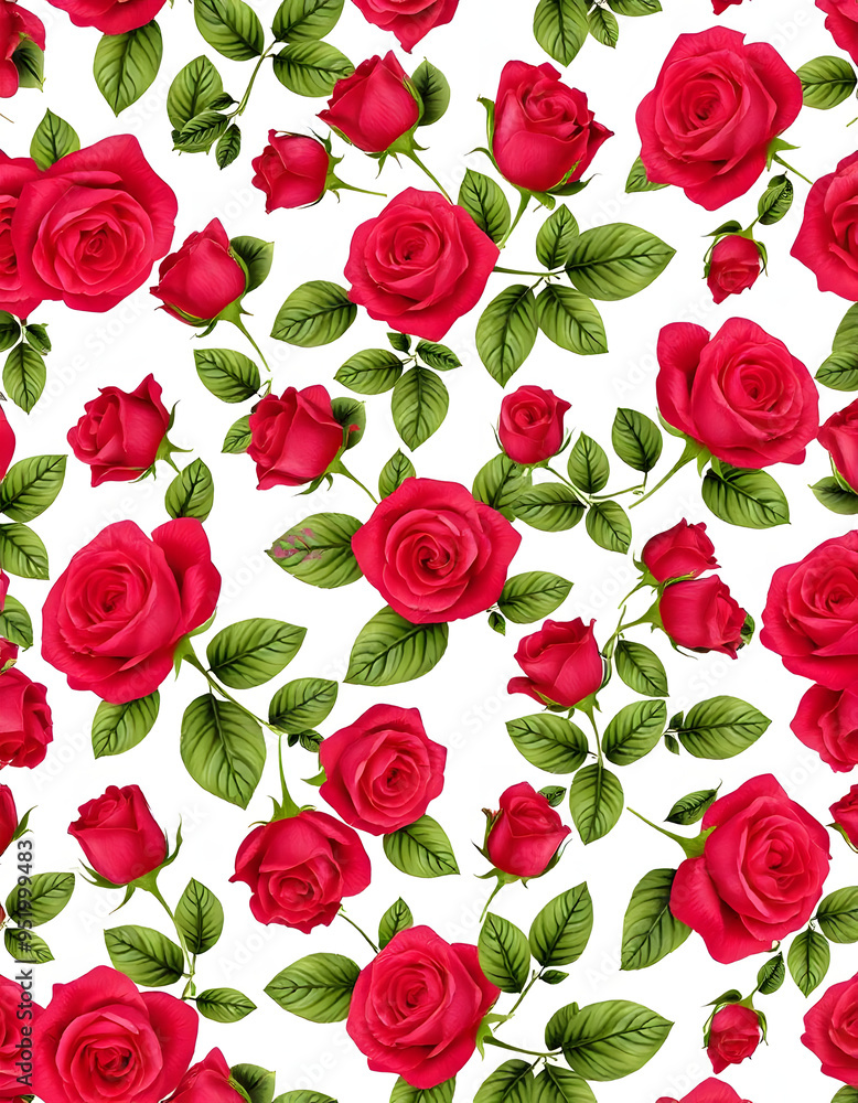 pattern with red roses pattern with red roses