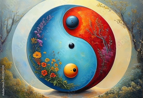 Abstract ying and yang symbol of harmony and balance