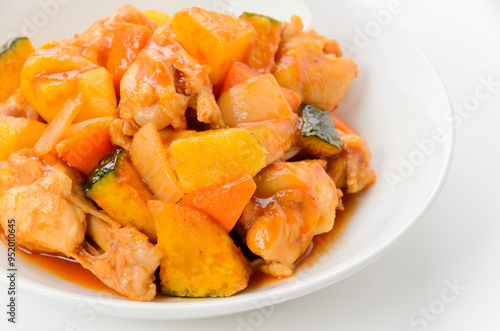 Obraz na płótnie 鶏手羽元の甘酢炒め(酢豚風) w salonie