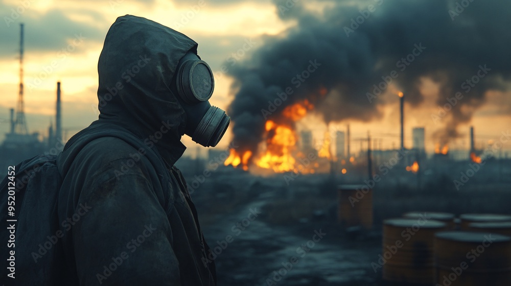 Postapocalyptic survival scene with hazmat suits
Postapocalyptic survival scene with hazmat suits