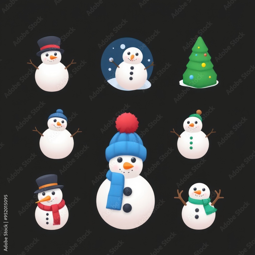 merry christmas icon set new design merry christmas icon set new design