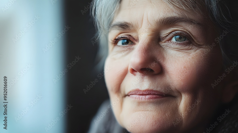 64. A middle-aged person expressing nostalgia with a wistful smile and distant eyes 64. A middle-aged person expressing nostalgia with a wistful smile and distant eyes