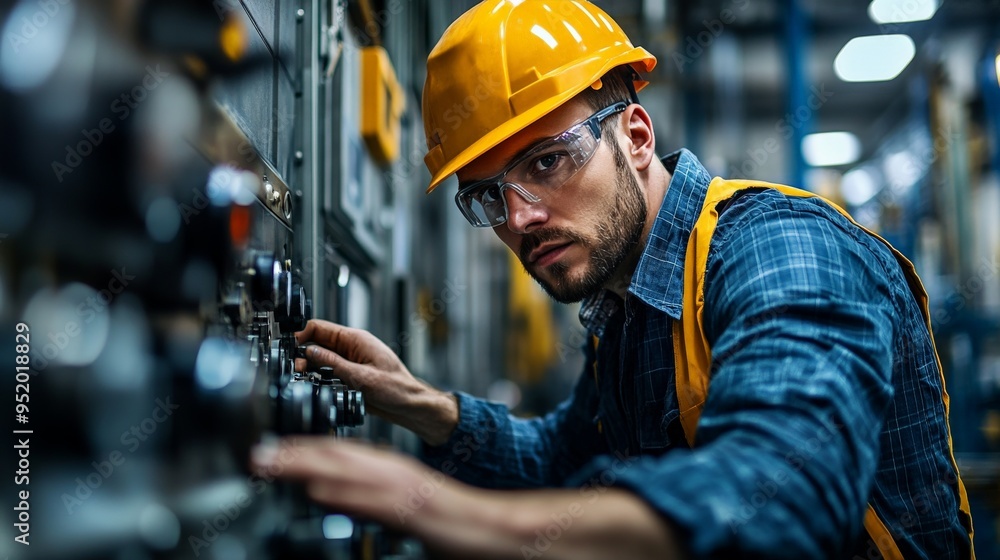Industrial Precision: Engineer at Work Industrial Precision: Engineer at Work