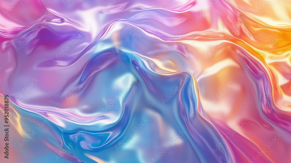 Obraz premium Trendy Iridescent Rainbow Foil with Holographic Pastel Colors