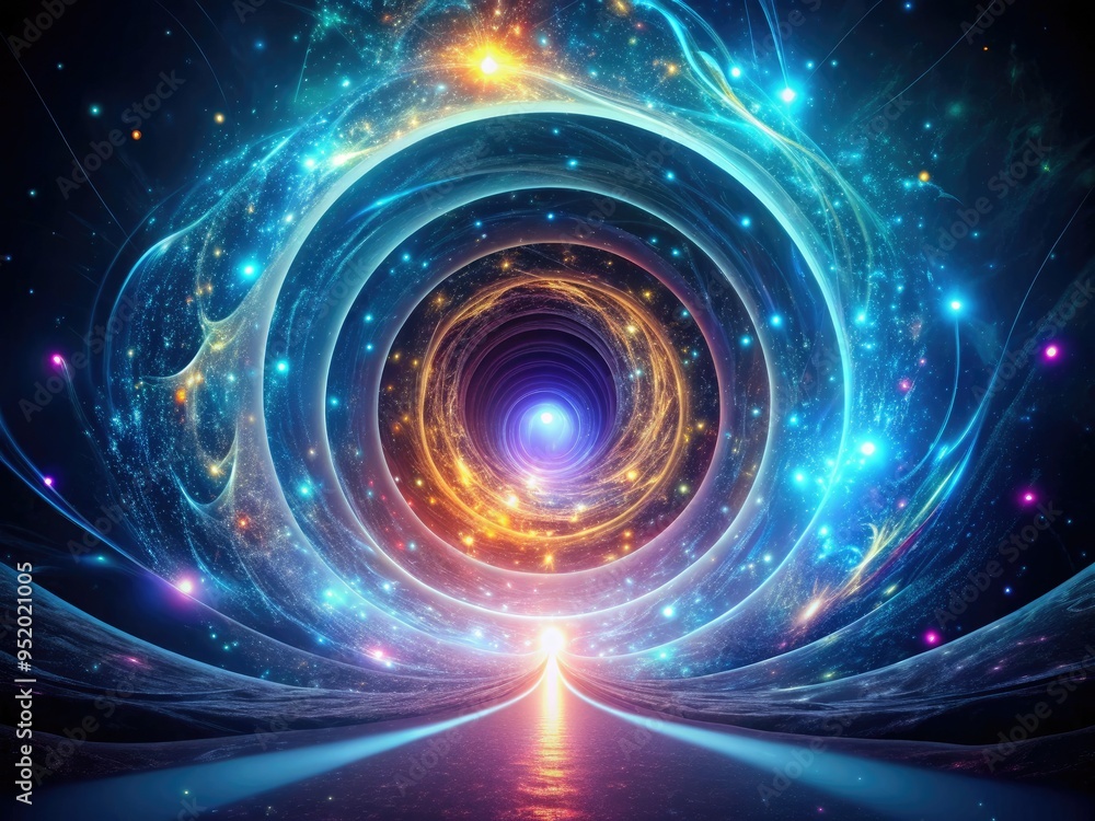 Obraz premium mysterious password portal swirling vortex mesmerizing lights