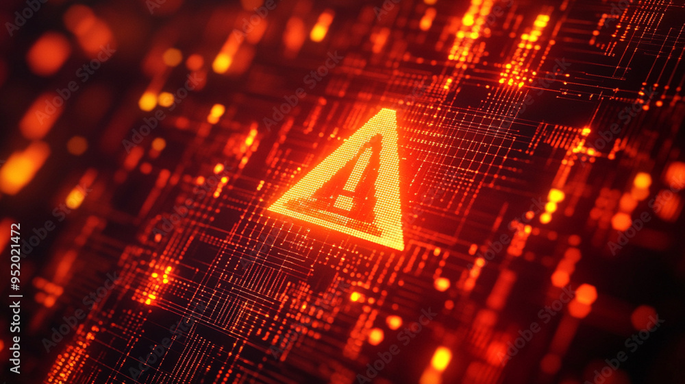 Fototapeta premium alert sign, warning sign, red hologram, error sign