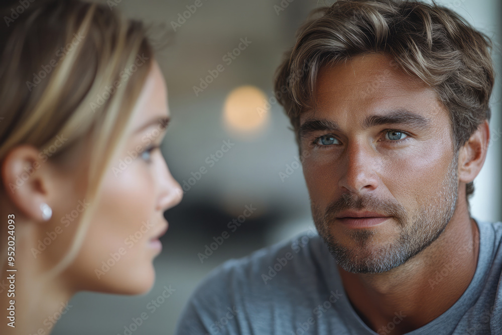 A fitness trainer explaining growth hormone benefits to a client, isolated on a pastel gray background, A fitness trainer explaining growth hormone benefits to a client, isolated on a pastel gray background,