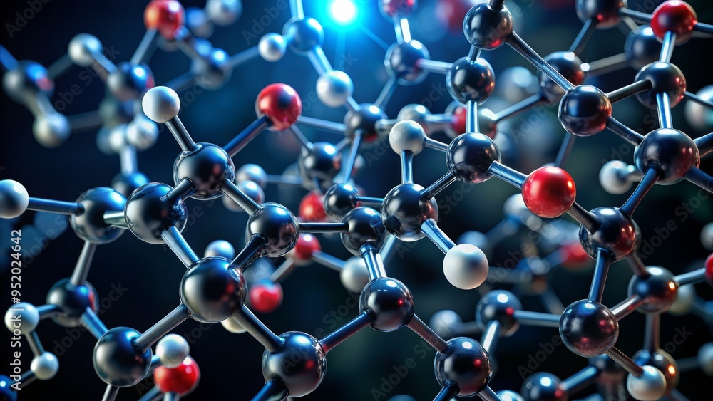 Macro shot of a lipid molecule, with a dark background to emphasize the details of the structure, and a dramatic lighting to create a sense of drama and discovery. Macro shot of a lipid molecule, with a dark background to emphasize the details of the structure, and a dramatic lighting to create a sense of drama and discovery.