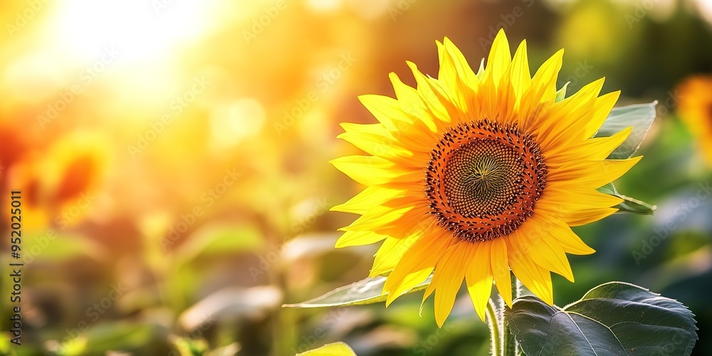 Vibrant sunflower with golden petals blooming in a field under the sun, sunflower, nature, bloom, yellow, petals, plant, garden Vibrant sunflower with golden petals blooming in a field under the sun, sunflower, nature, bloom, yellow, petals, plant, garden
