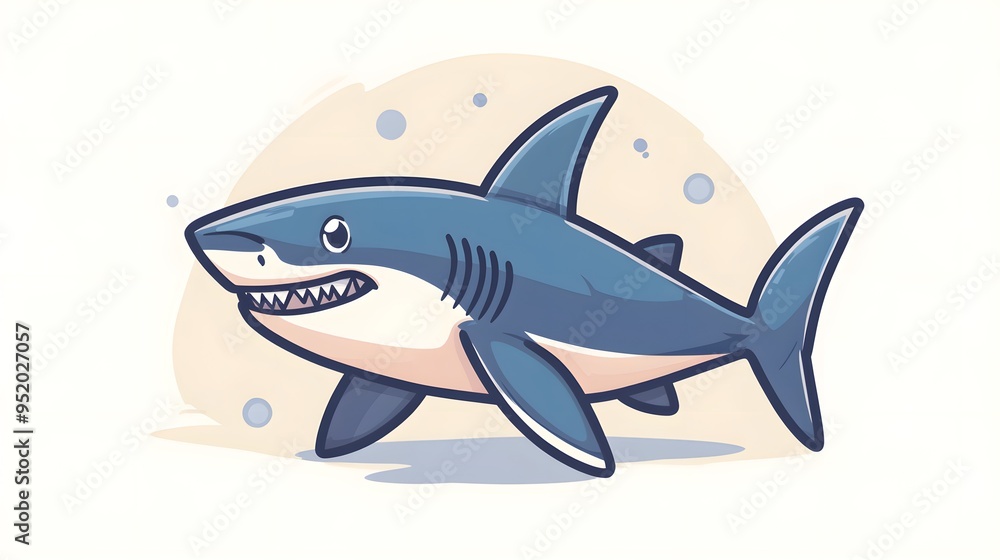Fototapeta premium Cartoon Shark Illustration