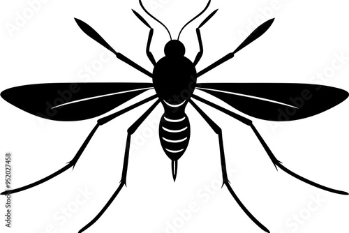 Mosquito silhouette vector illustration