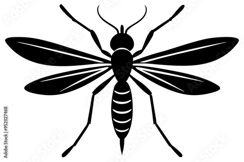 Mosquito silhouette vector illustration