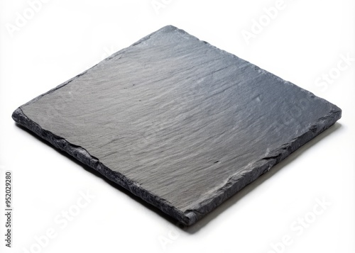 A high-quality image captures a square piece of slate with a smooth, unblemished surface and rounded edges on a clean, crisp white background.