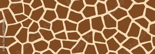 Hand drawn giraffe skin fur seamless pattern. animal abstract art background.