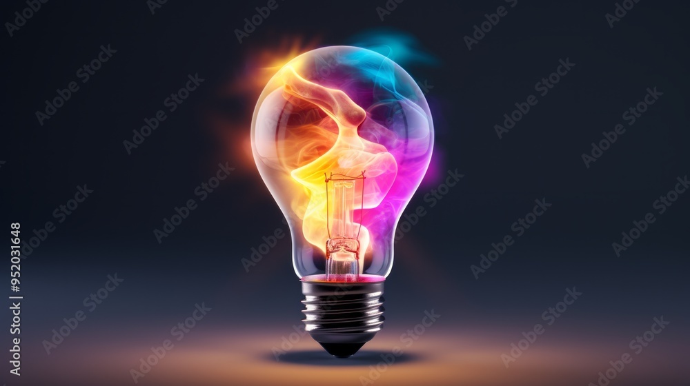 Old classic lamp with bright rainbow colors inside. Neural network ai generated art Old classic lamp with bright rainbow colors inside. Neural network ai generated art